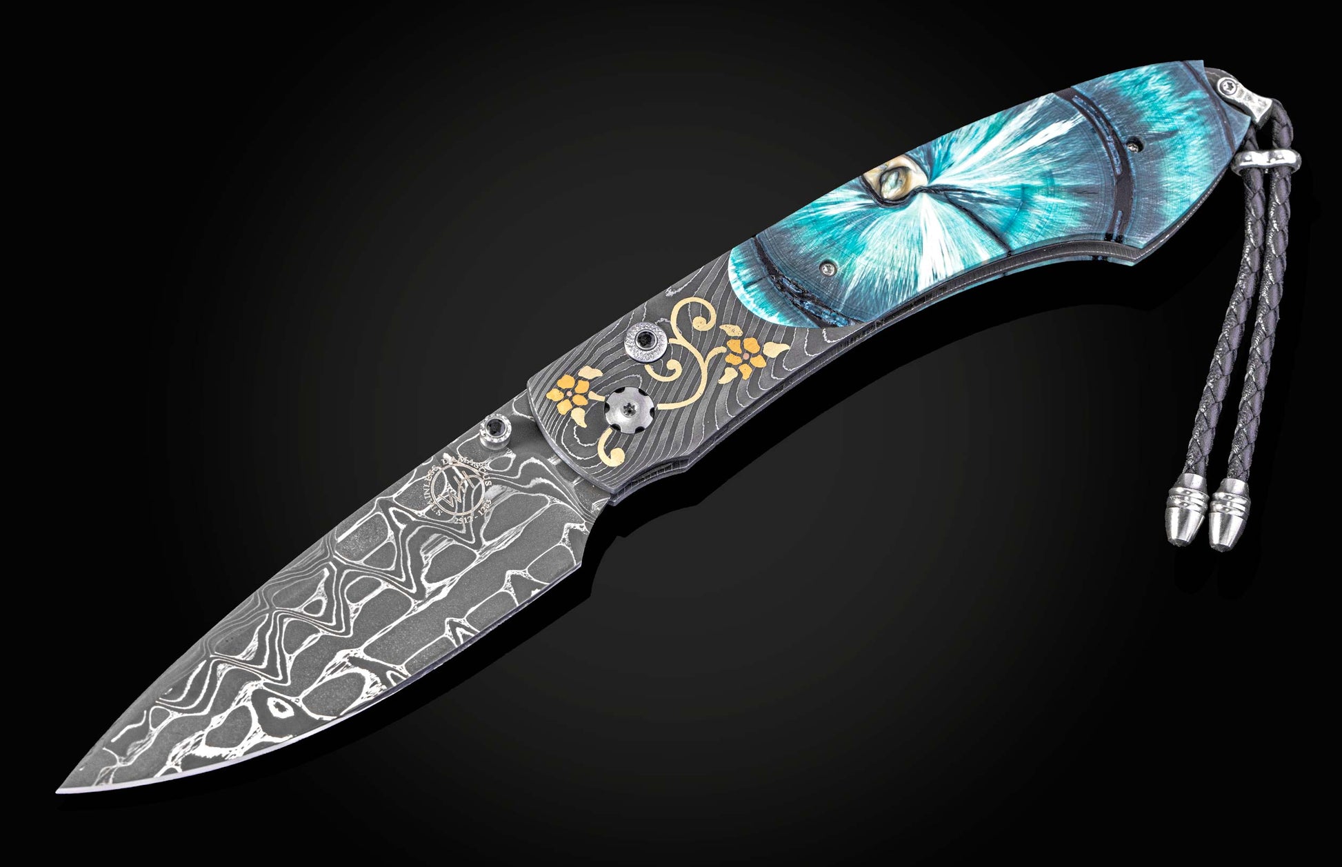 Decorative knife on a black background
