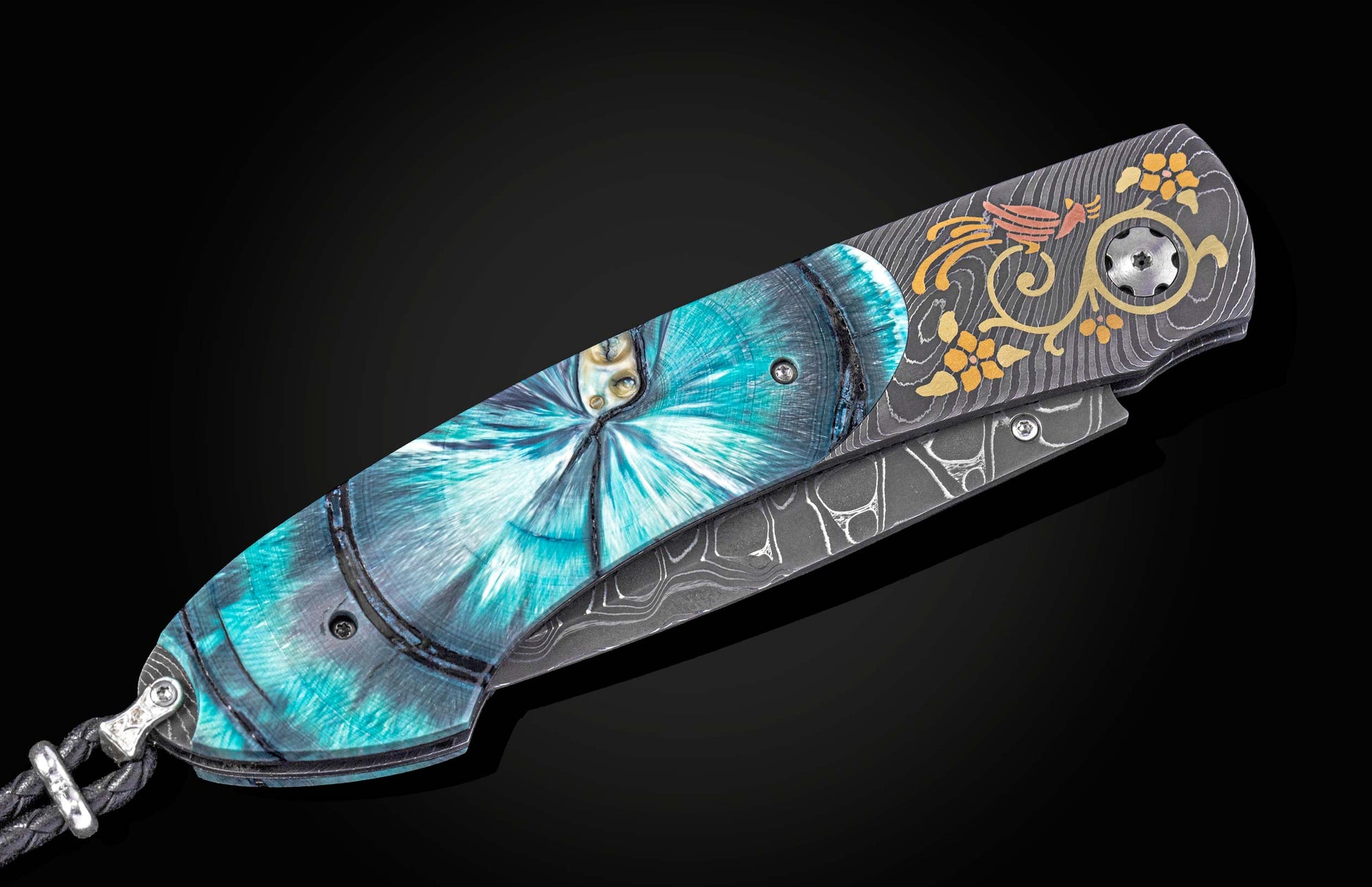 Decorative knife on a black background