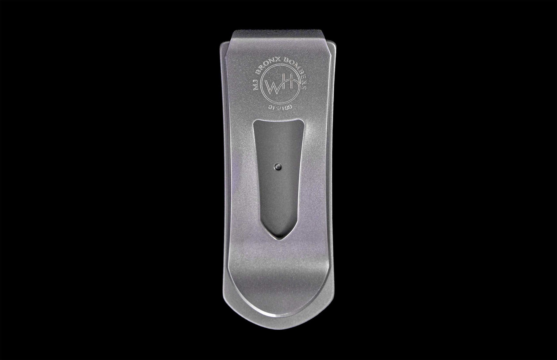 Titanium William Henry money clip with Yankee Stadium wood