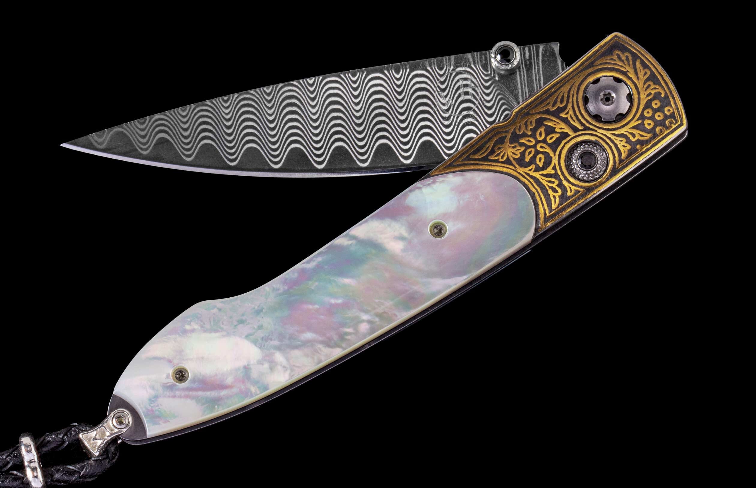 Hand-inlaid 24K gold Koftgari with mother of pearl scales. 'Wave ...