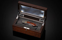 Handcrafted William Henry Knife with hand-forged damascus by Chad Nichols