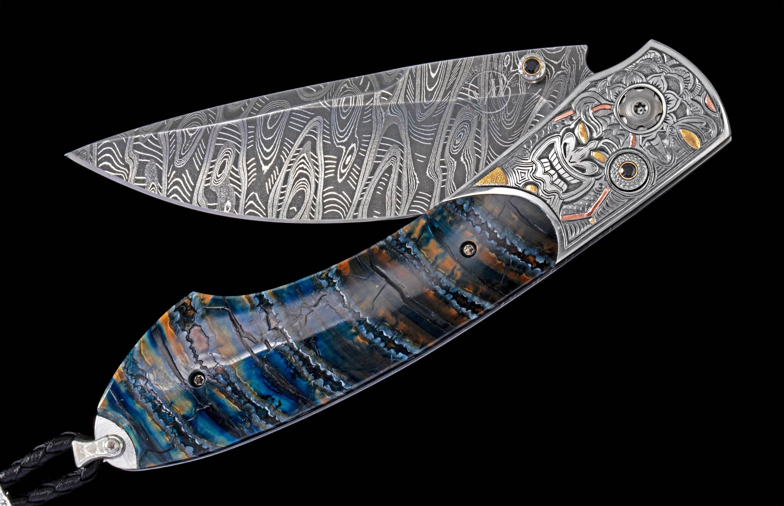 Hand-engraved with inlaid 24K gold & copper. Fossil mammoth tooth ...