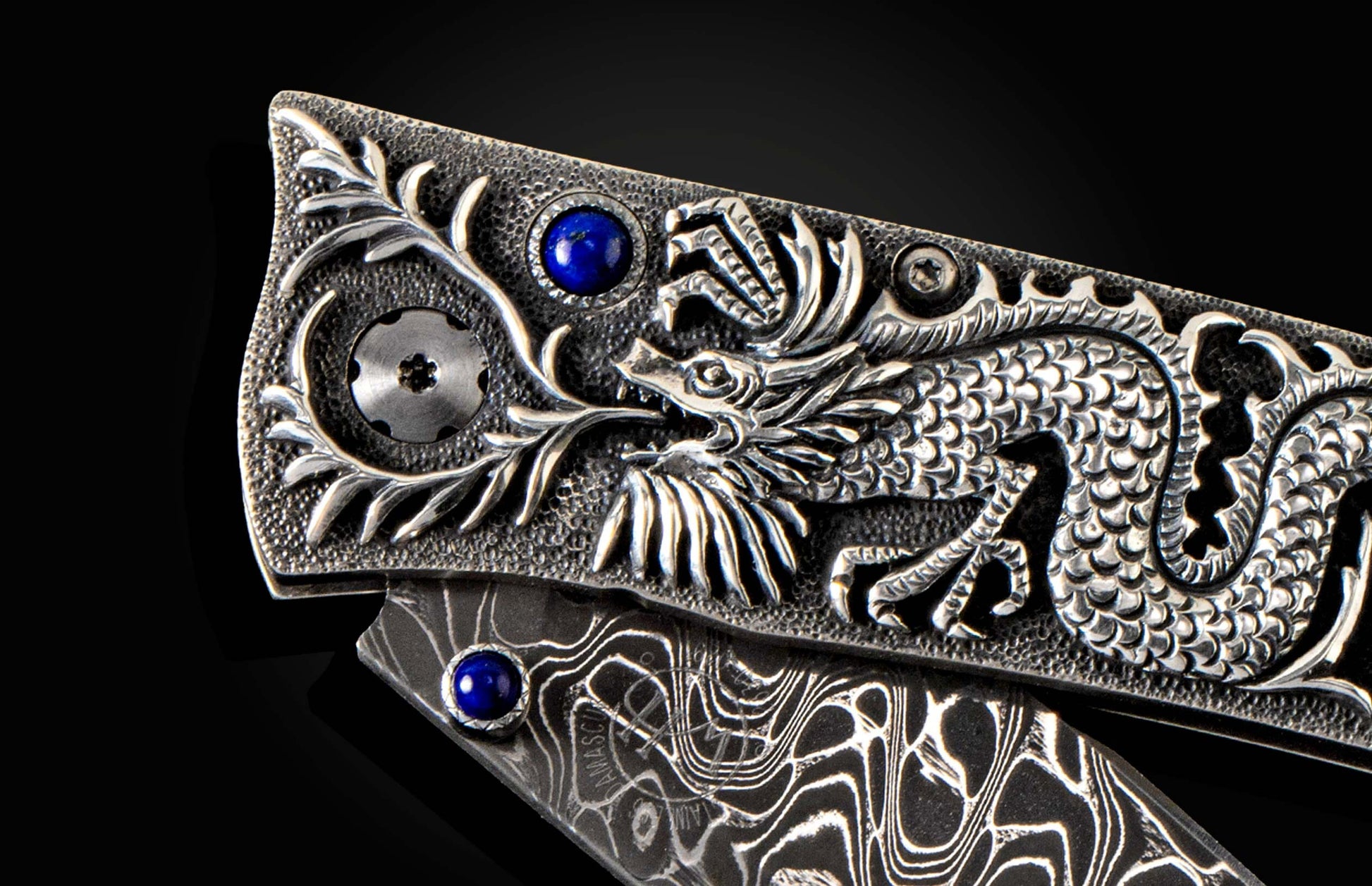 The GenTac Sterling Silver Dragon Pocket Knife 