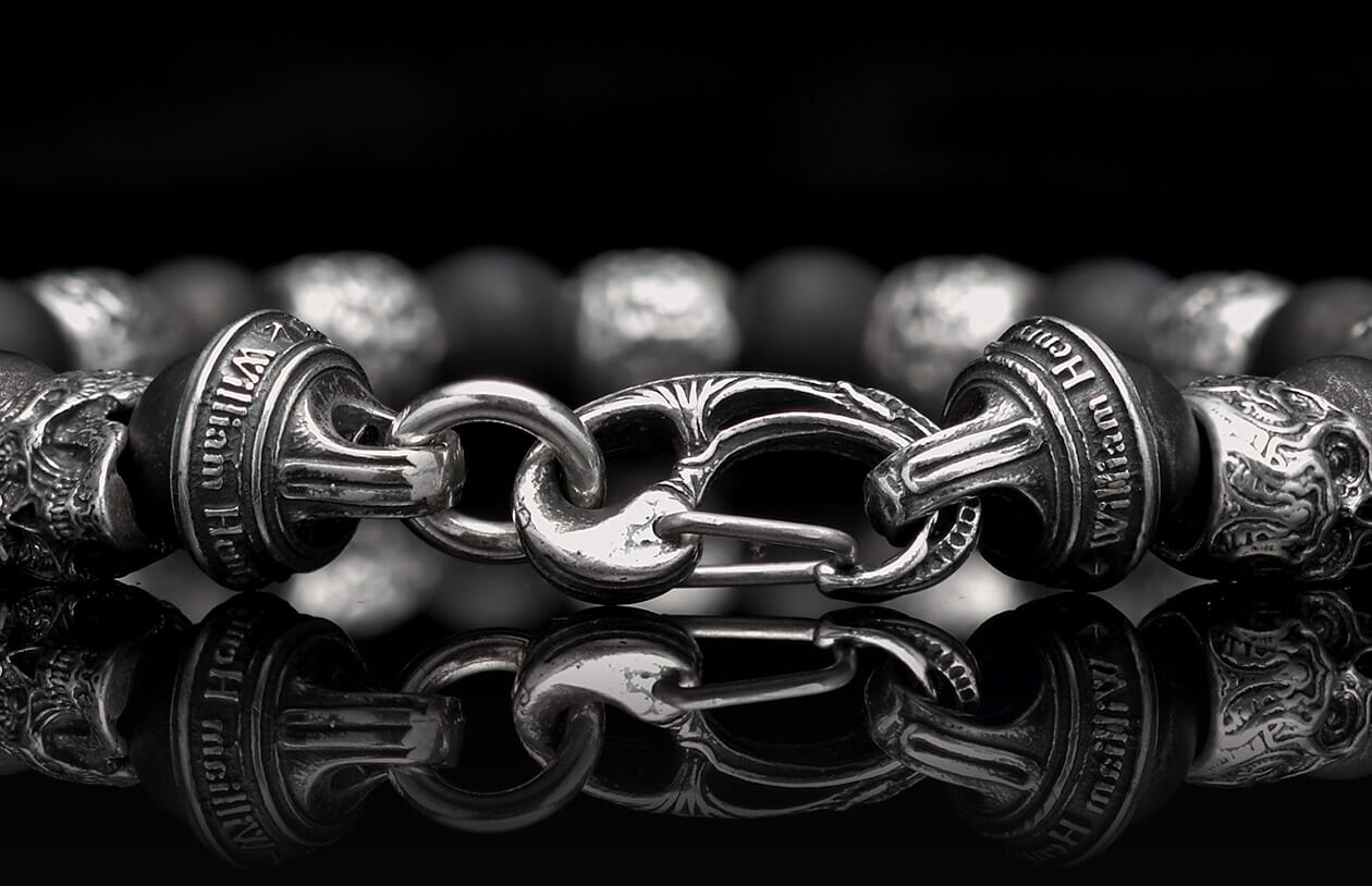 The Shaman Men's Black Skull Bead Bracelet (BB4)  clasp