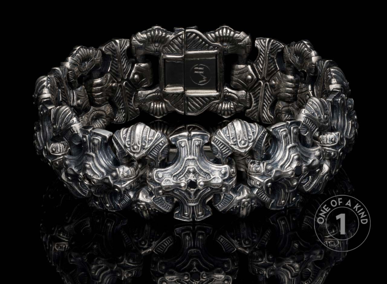 One of a kind sterling silver men's bracelet from William Henry