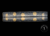 One of a kind cuff bracelet from William Henry featuring textured sterling silver and 23.5K Yellow gold