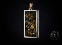 One of a kind sterling silver pendant necklace with 23.5K gold foil