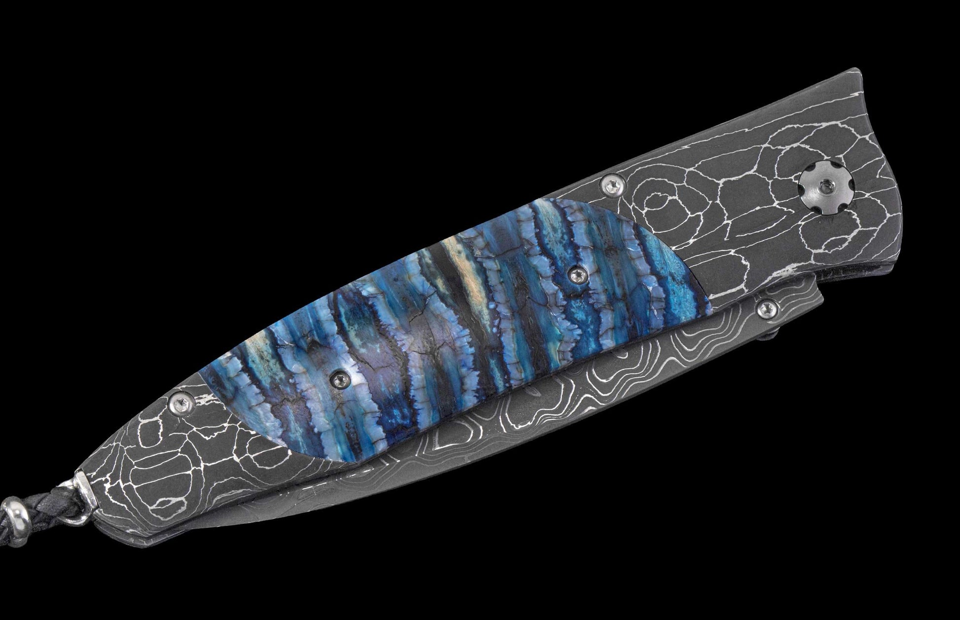 One of a Kind William Henry Custom Knife with damascus steel frame